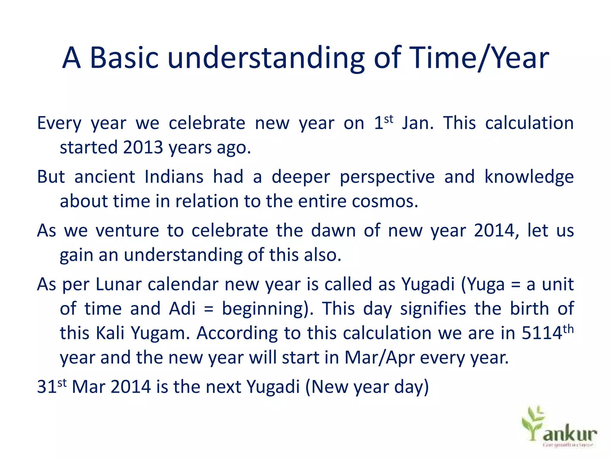 History and calculation of time as per ancient indian texts ppt