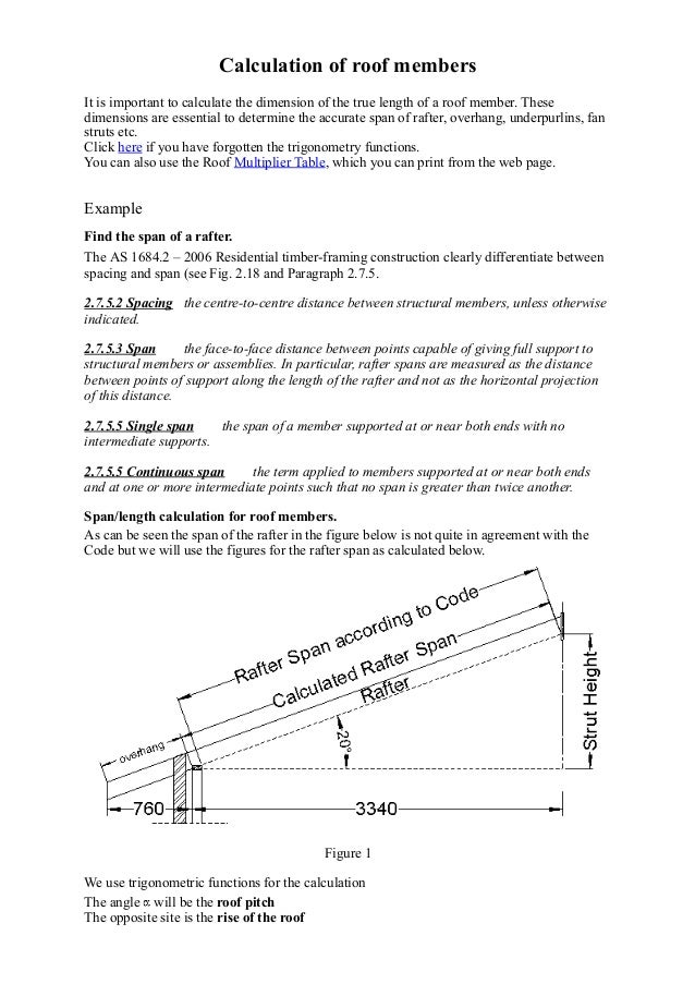 Calculation Of True Length Of Roof Members