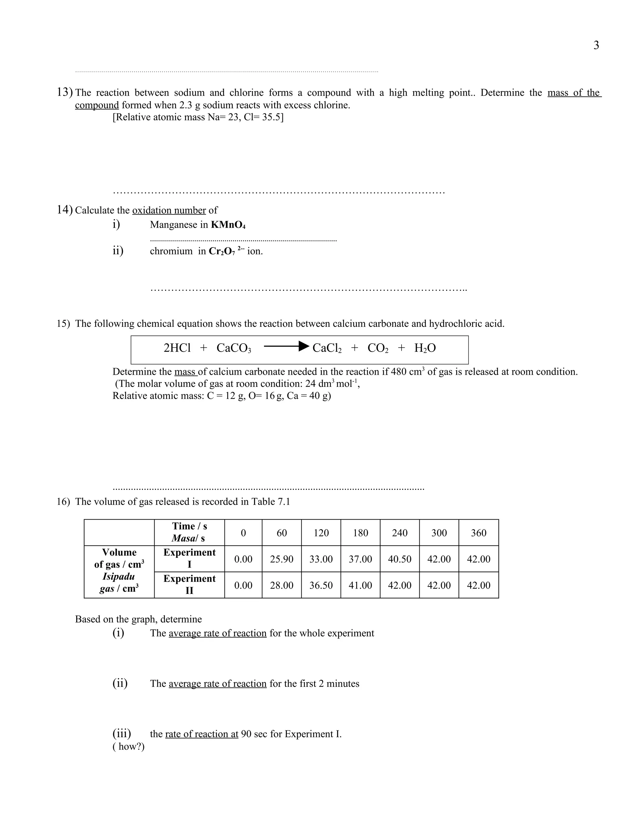 chemistry skill part 3 - popular Calculations