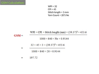 Comprehensive Textile Calculation and Production Formulas for Spinning ...