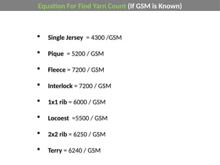 Comprehensive Textile Calculation and Production Formulas for Spinning ...