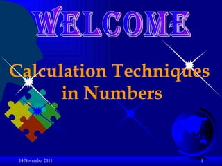 welcome Calculation Techniques  in Numbers 