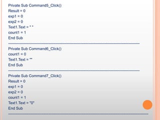 Calculator and how to make it using VB 6.0