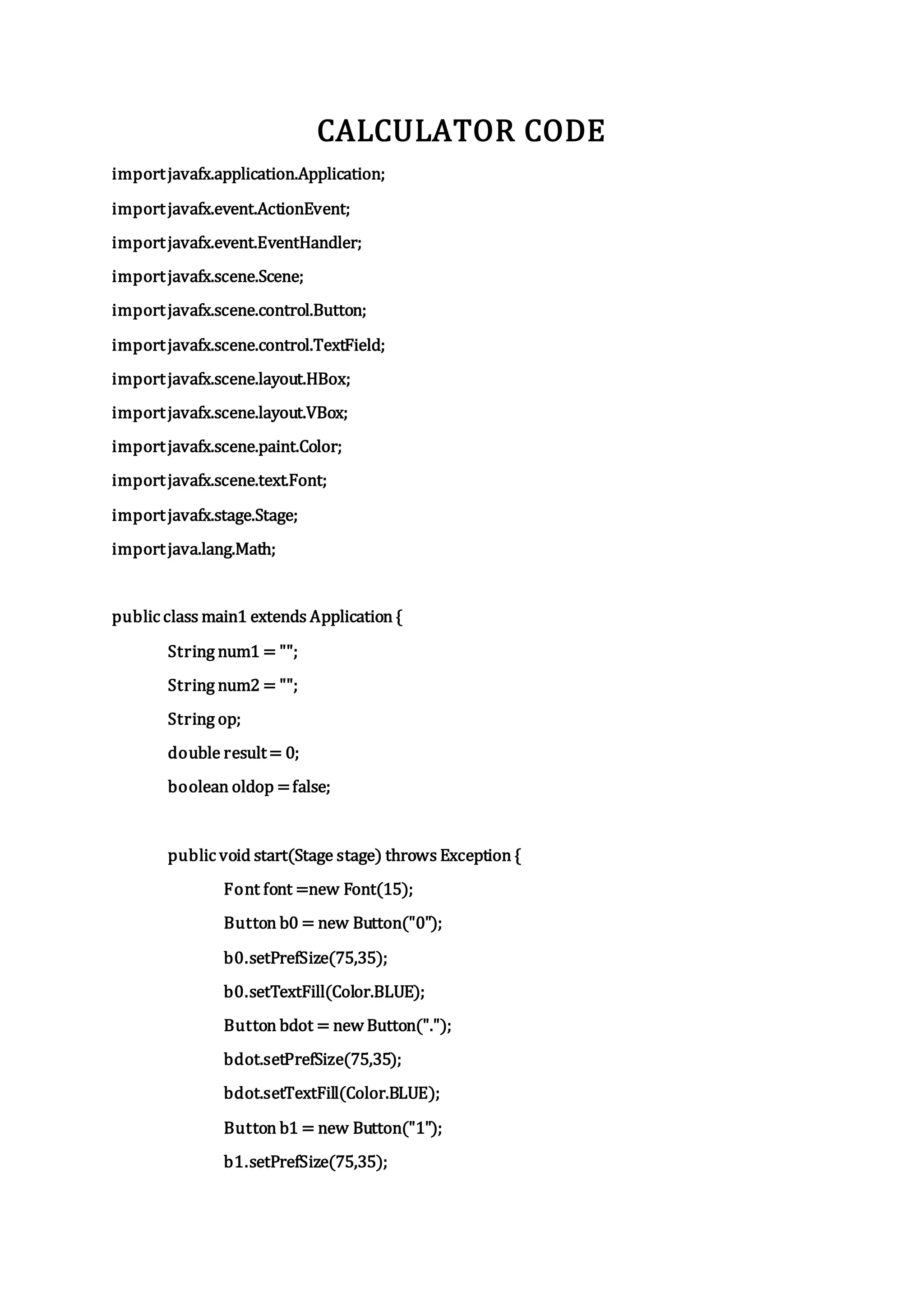 Calculator code with scientific functions in java | PDF