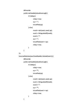 Calculator code with scientific functions in java | DOCX
