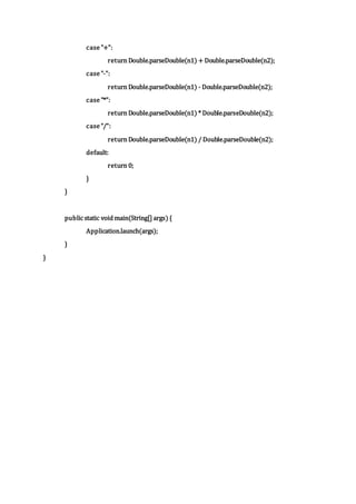Calculator code with scientific functions in java | DOCX