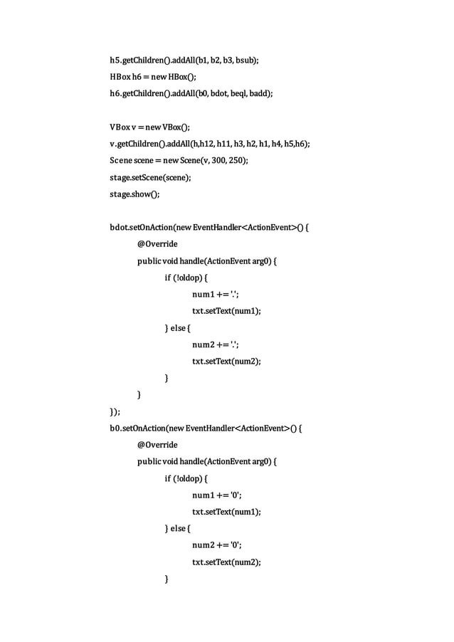 Calculator code with scientific functions in java | PDF