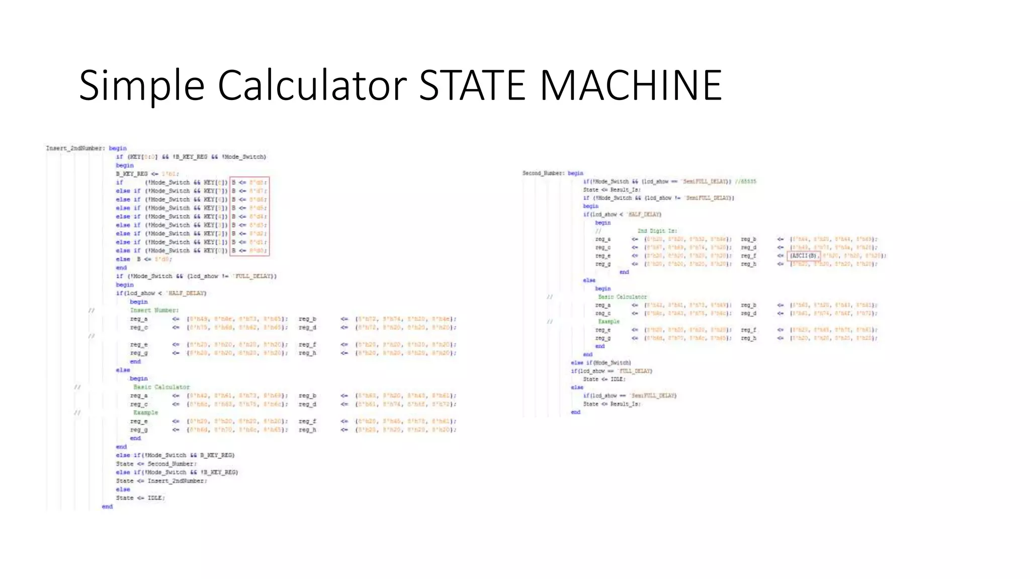 Simple Calculator STATE MACHINE
 