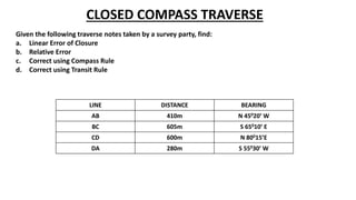 Distance Traverse Error Calc Techniques for Boards Exam Purposes | PDF