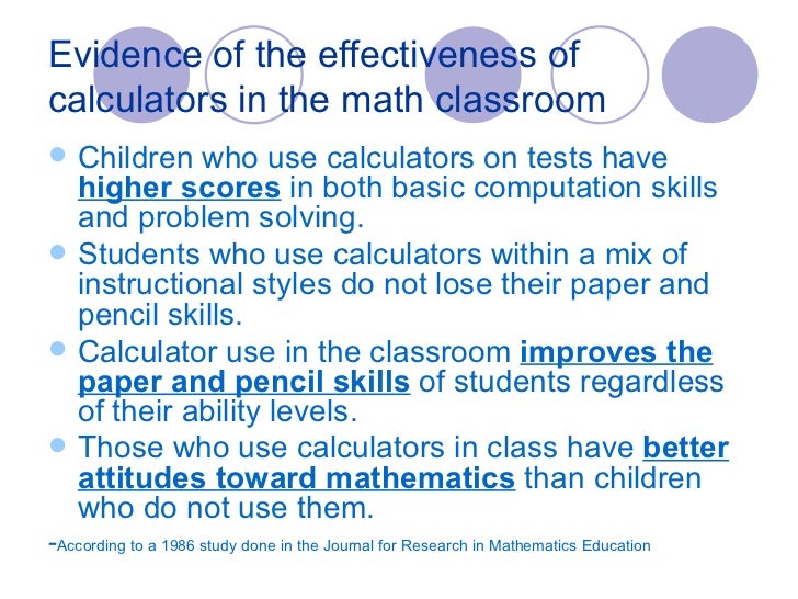 Calculator use in the mathematics classroom