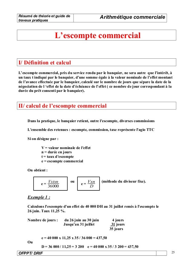 Calcul Commerciaux