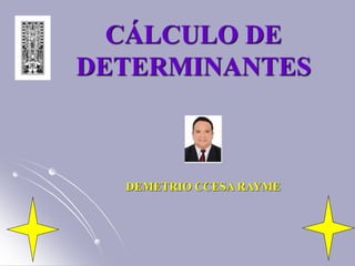 CÁLCULO DE
DETERMINANTES
DEMETRIO CCESA RAYME
 