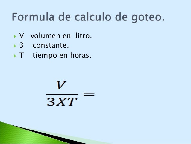 Calculo de goteo