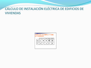 CÁLCULO DE INSTALACIÓN ELÉCTRICA DE EDIFICIOS DE
VIVIENDAS
 