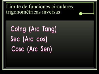 Limite de funciones circulares trigonométricas inversas 