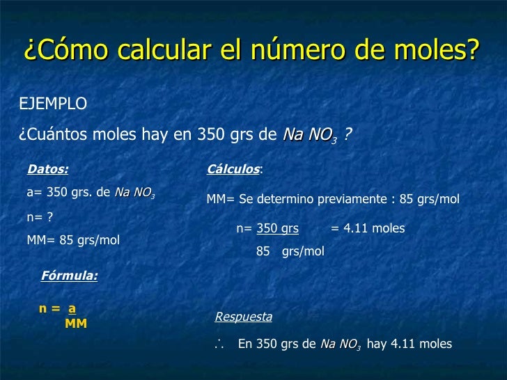 Calculo de moles