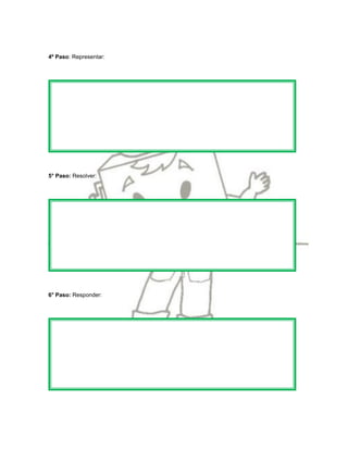 4º Paso: Representar:




5° Paso: Resolver:




6° Paso: Responder:
 