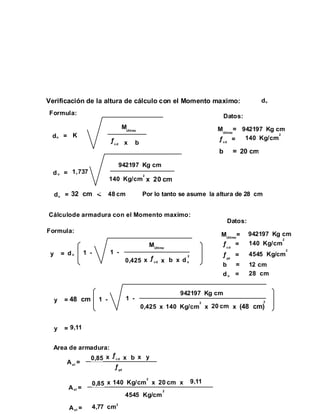 CALCULO DE VIGA DE HORMIGÓN ARMADO