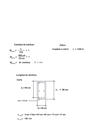 CALCULO DE VIGA DE HORMIGÓN ARMADO