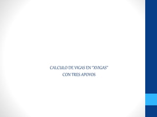 CALCULO DE VIGAS EN ‘’XVIGAS’’
CON TRES APOYOS
 