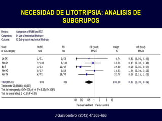 NECESIDAD DE LITOTRIPSIA: ANALISIS DE
SUBGRUPOS
J Gastroenterol (2012) 47:655–663
 