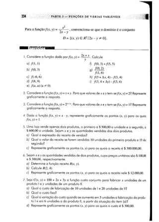 Calculo funçoes de uma e varias variaveis