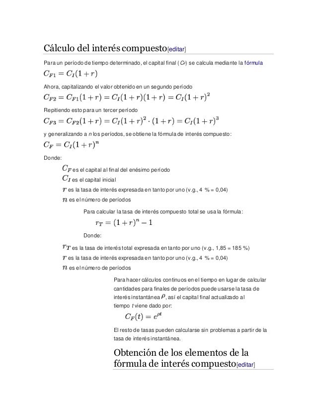 Calculadora de forex interes compuesto