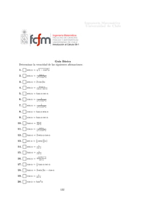 ÁÒ Ò Ö Å Ø Ñ Ø 
                                                                                        ÍÒ Ú Ö×                Ð
  Ð           ÙÖ     Ú ÑÓ× ÐÓ ×     Ù    ÒØ



              ×Ó ½    β = π/2¸ Ò ×Ø 
             ×Ó Ú ÑÓ× ÕÙ            ×    ÔÙ        Ó
ÙÔ Ö Ô Ø    ÓÖ ×¸
      ÔÓÖ ÐÓ Ø ÒØÓ¸       a 2 + b 2 = c2 º

              ×Ó ¾   β = π/2¸      Ò     ×Ø 
 ×Ó Ó
ÙÔ Ö ÑÓ× Ô Ø                   ÓÖ × Ô ÖÓ 
ÓÒ   y 2 +x2 =
          2
      c

 ÓÒ       y = b× Òγ ¸     Ý   x = a − b
Ó×γ º      ÄÙ       Ó Ø Ò ÑÓ× ÕÙ



                        c2     =    b2 × Ò2 γ + a2 − 2ab
Ó×γ + b2 
Ó×2 γ
                               =    b2 (× Ò2 γ + 
Ó×2 γ) + a2 − 2ab
Ó×γ
                               =    b2 + a2 − 2ab
Ó×γ

 ½º Ë         L : y = mx + n × Ð 
Ù 
                   Ò           ÙÒ   Ö 
Ø ¸        ÒØÓÒ
 ×   m = tan α
          ÓÒ      α × Ð Ò ÙÐÓ ÓÖÑ Ó                   ÒØÖ       Ð   Ö 
Ø      Ý    Ò     OX º

 ¾º Ë         L 1 : y = m1 x + n 1         Ý    L 2 : y = m2 x + n 2              ×ÓÒ Ö 
Ø ×¸    ÒØÓÒ
 ×   Ð
          Ò ÙÐÓ ÓÖÑ           Ó    ÒØÖ    Ð ×    Ó× Ö 
Ø × ÔÙ                
 Ð
ÙÐ Ö×    ÔÓÖ

      m1 = tan β          Ý   m2 = tan α
                                           tan α−tan β          m2 −m1
      tan γ = tan(α − β) =                1+tan α tan β     =   1+m1 m2




Ì ÓÖ Ñ             º¾ ´Ì ÓÖ Ñ              Ð Ë ÒÓµº
                                   sen α   sen β   sen γ
                                         =       =       =k
                                     a       b       c




Ì ÓÖ Ñ             º¿ ´Ì ÓÖ Ñ              Ð Ó× ÒÓµº
                                       c2 = a2 + b2 − 2ab cos γ




                                                    ½¿½
 