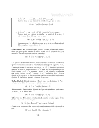 ÁÒ Ò Ö Å Ø Ñ Ø 
                                                                                                               ÍÒ Ú Ö×                        Ð
    ÓÑ Ò
 ÑÓ× ÔÓÖ ÒÓØ Ö ÕÙ

                                                                                           1
                             u ∈ Dom(g)                      ⇐⇒            x = x0 +          ∈ Dom(f ).
                                                                                           u
    ×Ø      
 Ó Ô ÖÑ Ø                 Ö    Ð Þ Ö Ð          ×    Ù    ÒØ       × 
Ù Ò
                  ÕÙ Ú Ð Ò
       ×¸ ÕÙ     ÒÓ×
Ò×         Ò ÕÙ          ×   Ò     
       ÕÙ       Ð    ÓÑ Ò Ó                 g   ÒÓ ×       
ÓØ        Ó ×ÙÔ Ö ÓÖÑ ÒØ ¸            Ò
Ø ÖÑ ÒÓ×             Ð       ÓÑ Ò Ó             fº
ÆÓØ ÑÓ× ÕÙ



            Dom(g) ÒÓ                  ×    
ÓØ         Ó ×ÙÔ Ö ÓÖÑ ÒØ

                                                                                        1
                ⇐⇒ ∀m > 0, ∃u ≥ m,                                    x = x0 +            ∈ Dom(f )
                                                                                        u
                                                           1
                ⇐⇒ ∀m > 0, ∃x ∈ Dom(f ),                        ≥m               x > x0 ∧ u =
                                                         x − x0
                                                         1
                ⇐⇒ ∀m > 0, ∃x ∈ Dom(f ), x0 < x ≤ x0 +
                                                         m
                ⇐⇒ ∀δ > 0, ∃x ∈ Dom(f ) ∩ (x0 , x0 + δ].

Ä        ÐØ Ñ       ÔÖÓÔÓ× 
               Ò ÒÓ×         
       ÕÙ        Ô Ö       ÔÓ    Ö       ×ØÙ     Ö   Ð Ð Ñ Ø            f (x)

Ù Ò Ó          x → x+
                     0            × Ò 
 × Ö Ó ÕÙ                       Ð       ÓÑ Ò Ó          Ð     ÙÒ
       Ò   f   ÔÓ×    Ö     Ð ×
 Ö       ØÖ Ö       Ñ ÒØ         
 Ö
 ÒÓ×               x0   ÔÓÖ Ð              Ö 
            Ðº

           ÑÔÐÓ×
     Î     ÑÓ×           Ð ÙÒÓ×             ÑÔÐÓ×                ÓÒ        ×     
ÙÑÔÐ         Ý     ÓÒ        ÒÓ ×     
ÙÑÔÐ         Ð
     
ÓÒ        
    Ò
                                       ∀δ > 0, ∃x ∈ Dom(f ) ∩ (x0 , x0 + δ].

          ½º Ë    Dom(f ) = R Ð 
ÓÒ 
 Ò ËÁ × 
ÙÑÔÐ º
                    
 Ó ∀δ > 0, Dom(f ) ∩ (x0 , x0 + δ] = (x0 , x0 + δ]                                                  ÓÒ        ×Ø
                ÔÓÖ  ÑÔÐÓ Ð ÔÙÒØÓ x = x0 + δ.


          ¾º Ë       Dom(f ) = Q                Ð       
ÓÒ       
    Ò ËÁ ×           
ÙÑÔÐ º
                    ×ØÓ      ×             Ó    ÕÙ ¸ ÔÓÖ Ð                      Ò×                 ÐÓ× Ö 
 ÓÒ Ð ×        Ò   R¸   Ò       Ð
                ÒØ ÖÚ ÐÓ          (x0 , x0 + δ]              ×    ÑÔÖ               Ý Ö 
 ÓÒ Ð × Ý ÔÓÖ ÐÓ Ø ÒØÓ


                             ∀δ > 0, Dom(f ) ∩ (x0 , x0 + δ] = Q ∩ (x0 , x0 + δ] = ∅



                                                         1
          ¿º Ë       Dom(f ) = x0 +                      n       : n ∈ N∗           Ð   
ÓÒ    
     Ò ËÁ ×        
ÙÑÔÐ º
                    ×ØÓ      ×              Ó       ÕÙ     Ù×Ø Ñ ÒØ ¸   Ð   Ö 
                                    x0    Ü ×Ø Ò ÐÓ×
                                                             1
                ÔÙÒØÓ×             Ð        ÓÖÑ         x0 + n ÐÓ× ÕÙ 
ÓÒÚ Ö Ò                             x0 º

                                                                                                     1      1
                     ∀δ > 0, Dom(f ) ∩ (x0 , x0 + δ] =                                     x0 +        : n ≥ , n ∈ N∗
                                                                                                     n      δ




                                                                       ¾½½
 