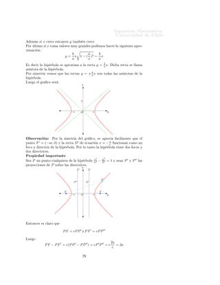 ÁÒ Ò Ö Å Ø Ñ Ø 
                                                                                                           ÍÒ Ú Ö×                                  Ð
        Ñ × ×       x      
Ö 
       ÒØÓÒ
 ×       y   Ø Ñ          Ò 
Ö 
ÈÓÖ      ÐØ ÑÓ ×           x ØÓÑ       Ú ÐÓÖ × ÑÙÝ               Ö Ò          × ÔÓ       ÑÓ×          
 ÖÐ         ×       Ù    ÒØ      ÔÖÓ¹
Ü Ñ 
        Ò
                                                        b        a    b
                                              y=          x 1 − ( )2 ∼ x
                                                        a        x    a
                                                                                         b
    ×    
 Ö Ð             Ô Ö ÓÐ       ×         ÔÖÓÜ Ñ             Ð   Ö 
Ø        y = a xº             
        Ö 
Ø         ×     ÐÐ Ñ
 × ÒØÓØ                Ð      Ô Ö ÓÐ º
                                                                      b
ÈÓÖ × Ñ ØÖ                 Ú ÑÓ× ÕÙ           Ð × Ö 
Ø ×         y = ±ax               ×ÓÒ ØÓ           × Ð ×          × ÒØÓØ ×             Ð
    Ô Ö ÓÐ º
ÄÙ      Ó     Ð    Ö       
Ó × Ö
                                                                 Y




                                                                 b


                                                    −a           O               a                X




Ç × ÖÚ 
 Ò                    ÈÓÖ Ð          × Ñ ØÖ              Ð       Ö       
Ó¸ ×           ÔÖ 
             
 ÐÑ ÒØ            ÕÙ         Ð
ÔÙÒØÓ       F ′ = (−ae, 0)             Ý Ð    Ö 
Ø       D′              
Ù 
        Ò   x = −a
                                                                                              e           ÙÒ
 ÓÒ Ò 
ÓÑÓ ÙÒ
Ó
Ó Ý             Ö 
ØÖ Þ         Ð         Ô Ö ÓÐ º ÈÓÖ ÐÓ Ø ÒØÓ Ð                              Ô Ö ÓÐ       Ø    Ò           Ó× Ó
Ó× Ý
 Ó×         Ö 
ØÖ 
 ×º
ÈÖÓÔ                       ÑÔÓÖØ ÒØ
                                                                                  x2         y2
Ë       P   ÙÒ ÔÙÒØÓ 
Ù ÐÕÙ                   Ö         Ð        Ô Ö ÓÐ
                                                                                  a2     −   b2   =1     Ý ×           Ò   P′   Ý    P ′′   Ð ×
ÔÖÓÝ 

 ÓÒ ×                  P   ×Ó Ö        Ð ×       Ö 
ØÖ 
 ×º
                                                                 Y
                                                            D‘               D


                                                                                             P
                                                        P ′′             P′


                                             F‘                                          F
                                                    −a           O               a                X




    ÒØÓÒ
 ×         × 
Ð ÖÓ ÕÙ


                                             P F = eP P ′ Ý P F ′ = eP P ′′

ÄÙ      Ó
                                                                                                        2a
                       P F − P F ′ = e(P P ′ − P P ′′ ) = eP ′ P ′′ = e                                    = 2a
                                                                                                         e
 