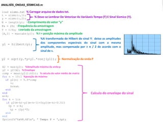 Processamento digital de sinais sísmicos utilizando o Matlab