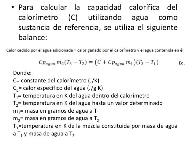 Calculos calorímetro
