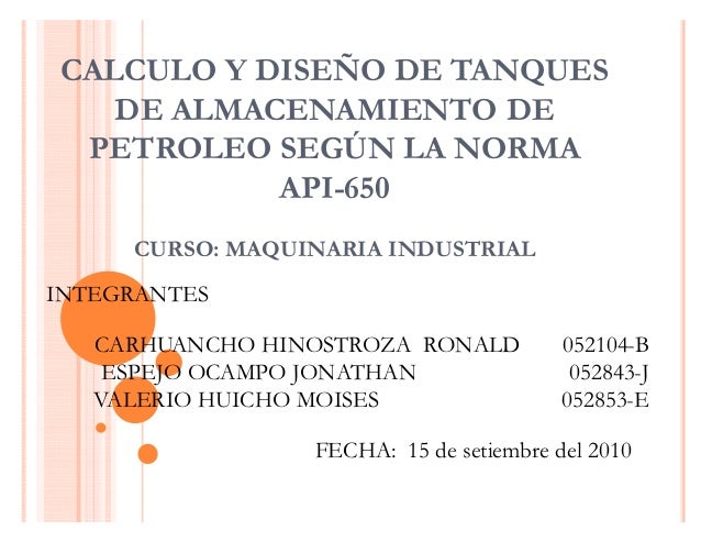 Normas para tanques de almacenamiento de diesel