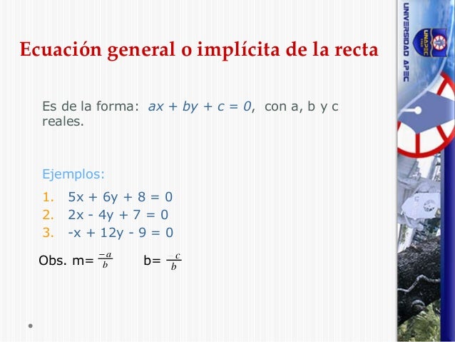Calculo Y Geometria Analitica Ecuacion De La Recta Completa