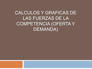 CALCULOS Y GRAFICAS DE
LAS FUERZAS DE LA
COMPETENCIA (OFERTA Y
DEMANDA)
 