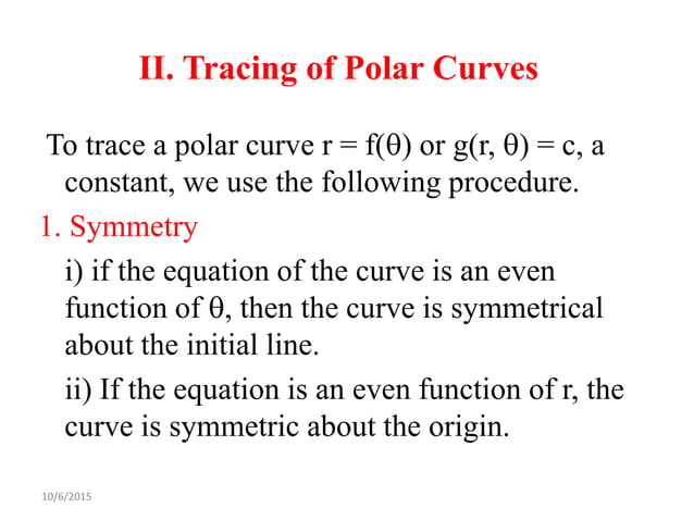 TRACING OF CURVE (CARTESIAN AND POLAR) | PPTX