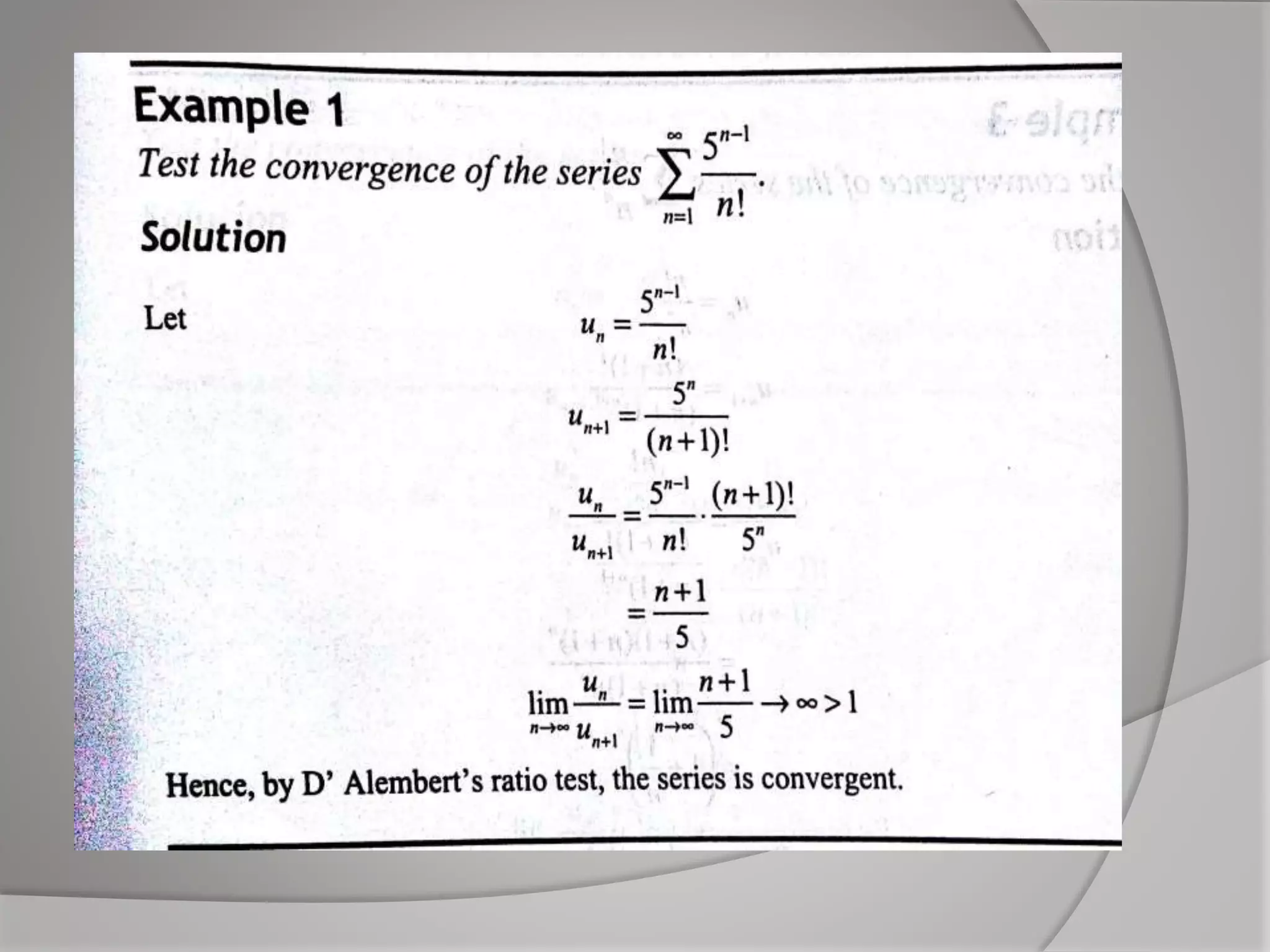 INTEGRAL TEST, COMPARISON TEST, RATIO TEST AND ROOT TEST | PPTX