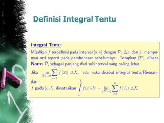 Definisi Integral Tentu
 