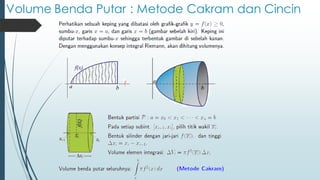 Volume Benda Putar : Metode Cakram dan Cincin
 