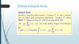 Definisi Integral Tentu
 