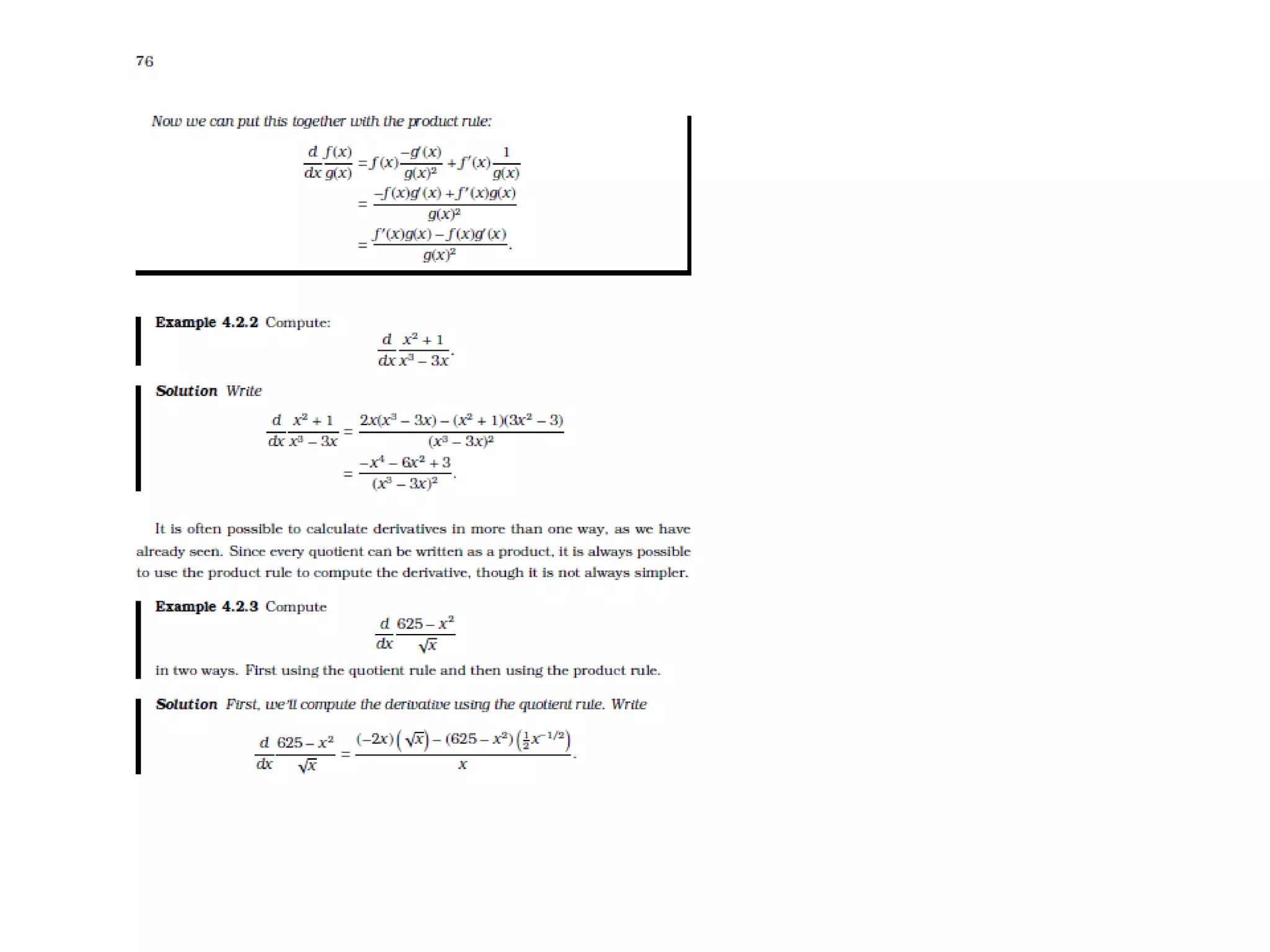 The Building Block of Calculus - Chapter 4 The Product Rule and Quotient Rule