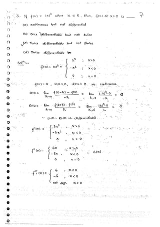 Mathematical Calculus hand written notes | PDF
