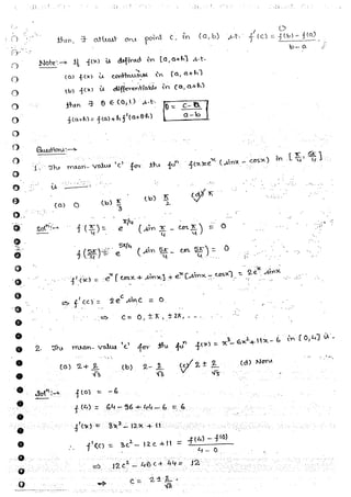 Mathematical Calculus hand written notes | PDF