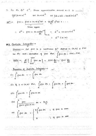 Mathematical Calculus hand written notes | PDF