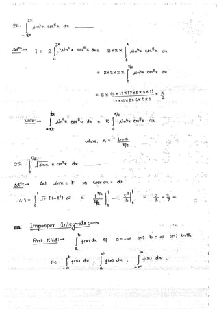 Mathematical Calculus hand written notes | PDF