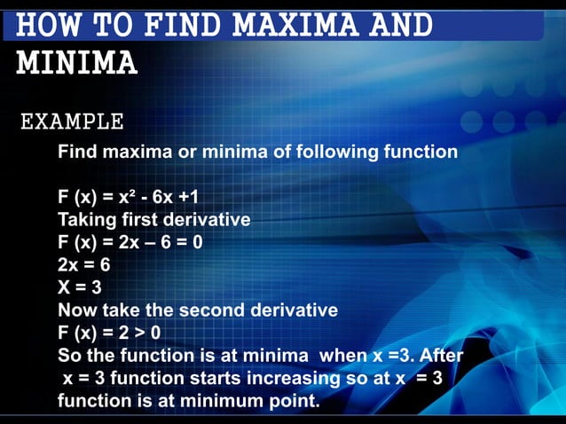 Practicle Application Of Maxima And Minima