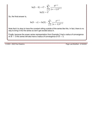 Calculus ii power series and functions | PDF