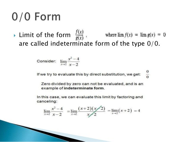 indeterminate forms and l hospital rule limit indeterminate form