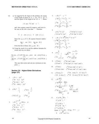 Adams Calculus Calculus several variables canadian 9th edition adams solutions manual ...