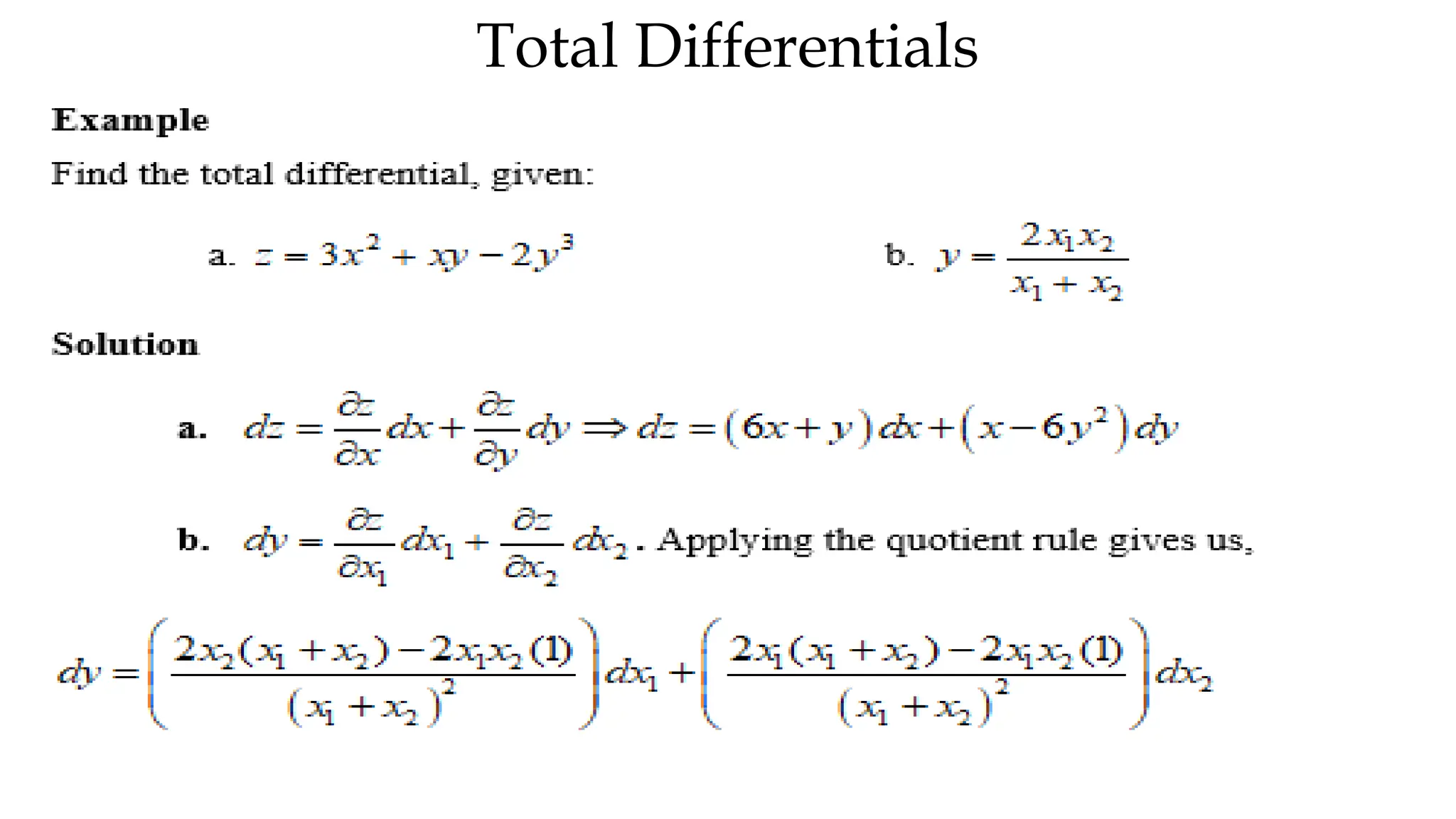 Total Differentials
 